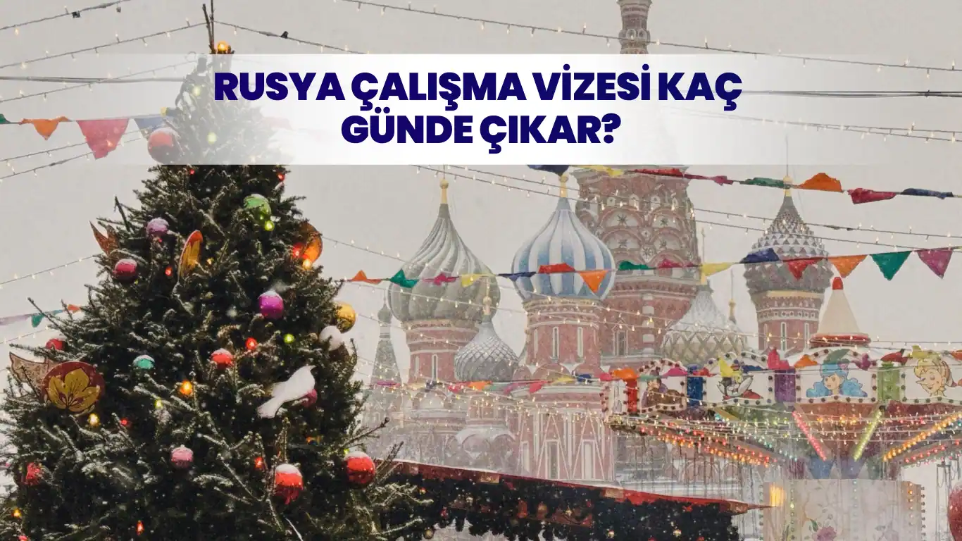 Rusya çalışma vizesi çıkış süresini simgeleyen kış manzaralı Moskova görseli