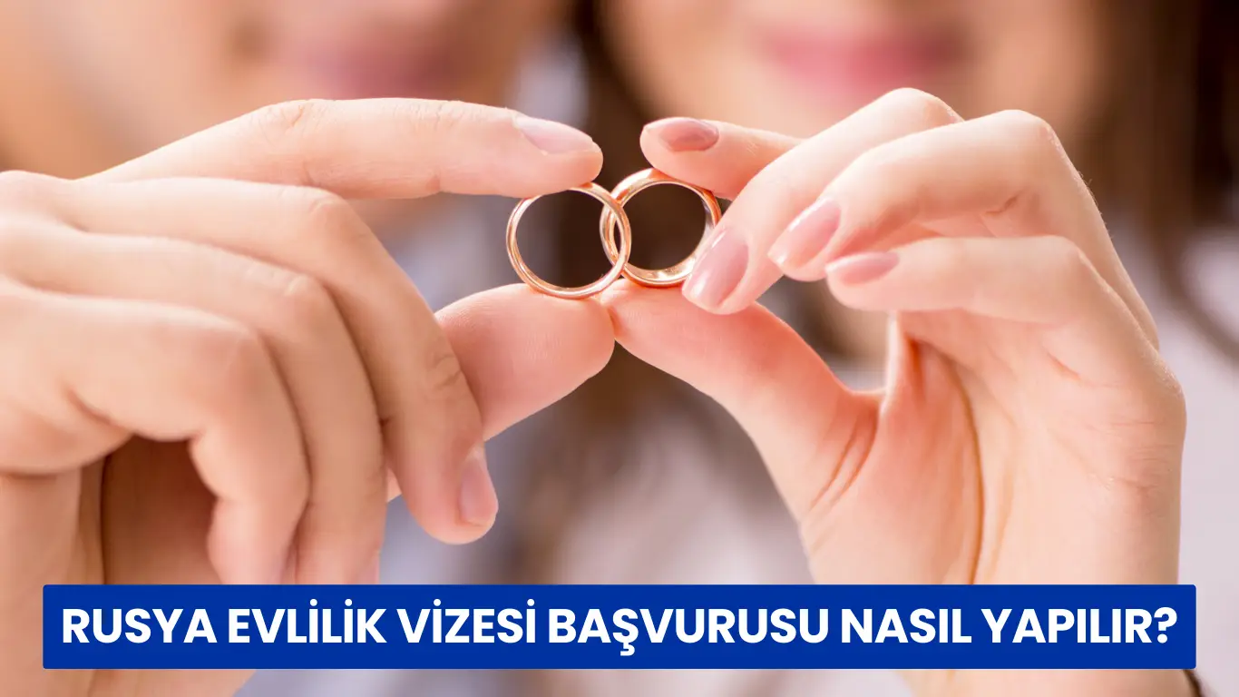 Rusya evlilik vizesi için başvuru sürecini simgeleyen evlilik yüzükleri