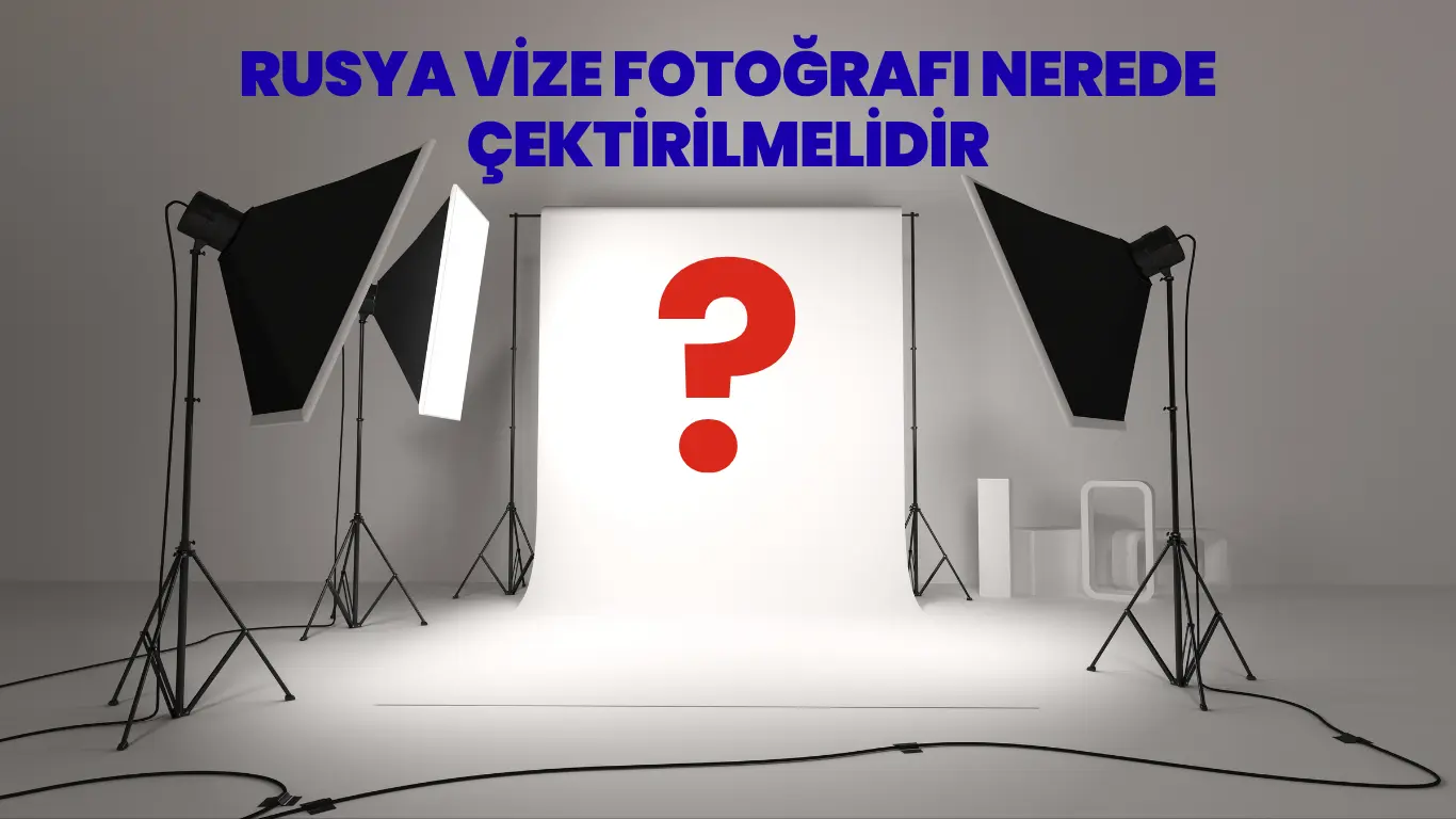 Rusya vize fotoğrafı için profesyonel çekim stüdyosu ve beyaz arka plan