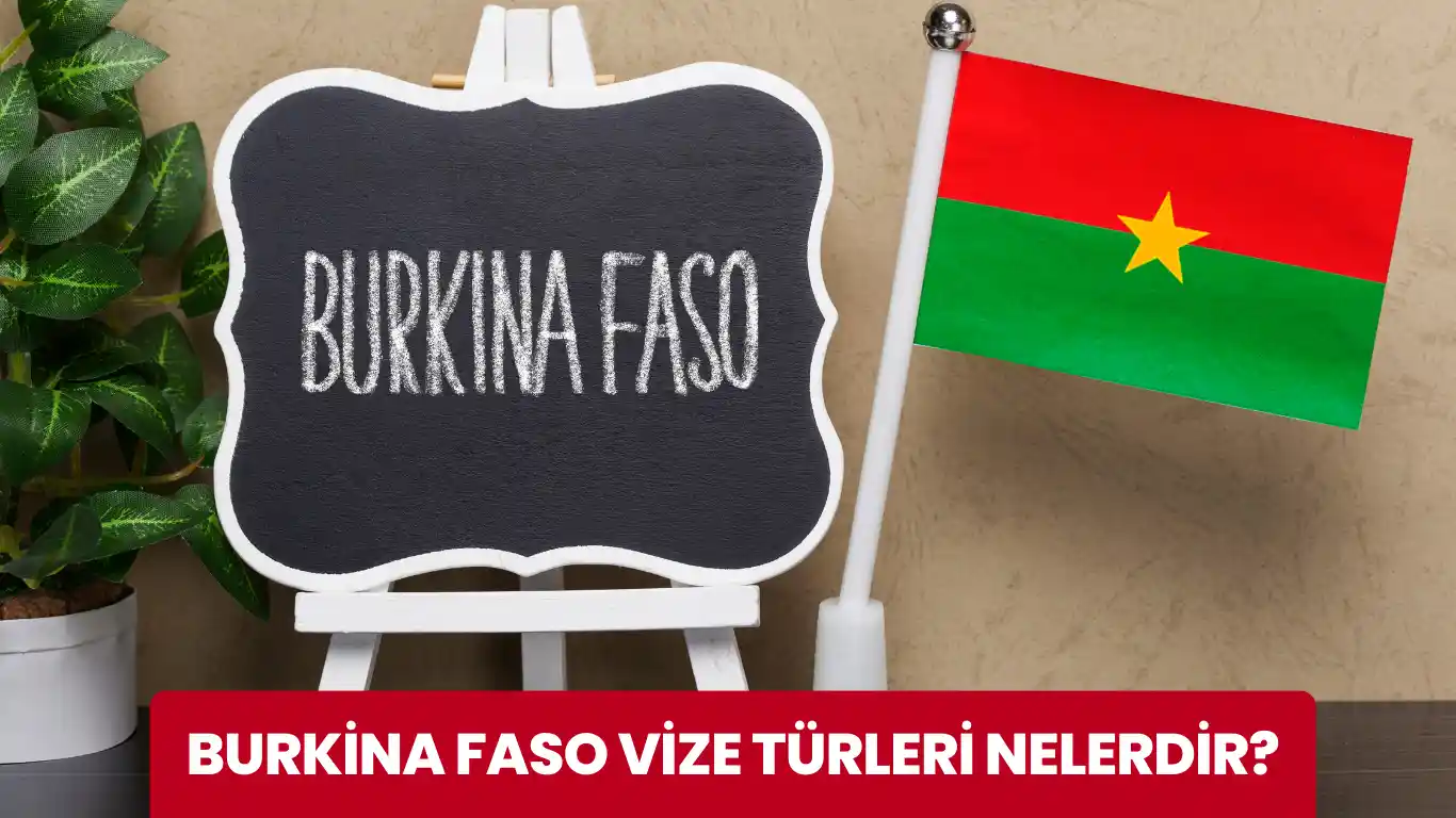 Burkina Faso bayrağı ve yanında vize başlığıyla birlikte küçük kara tahta üzerinde ülke ismi