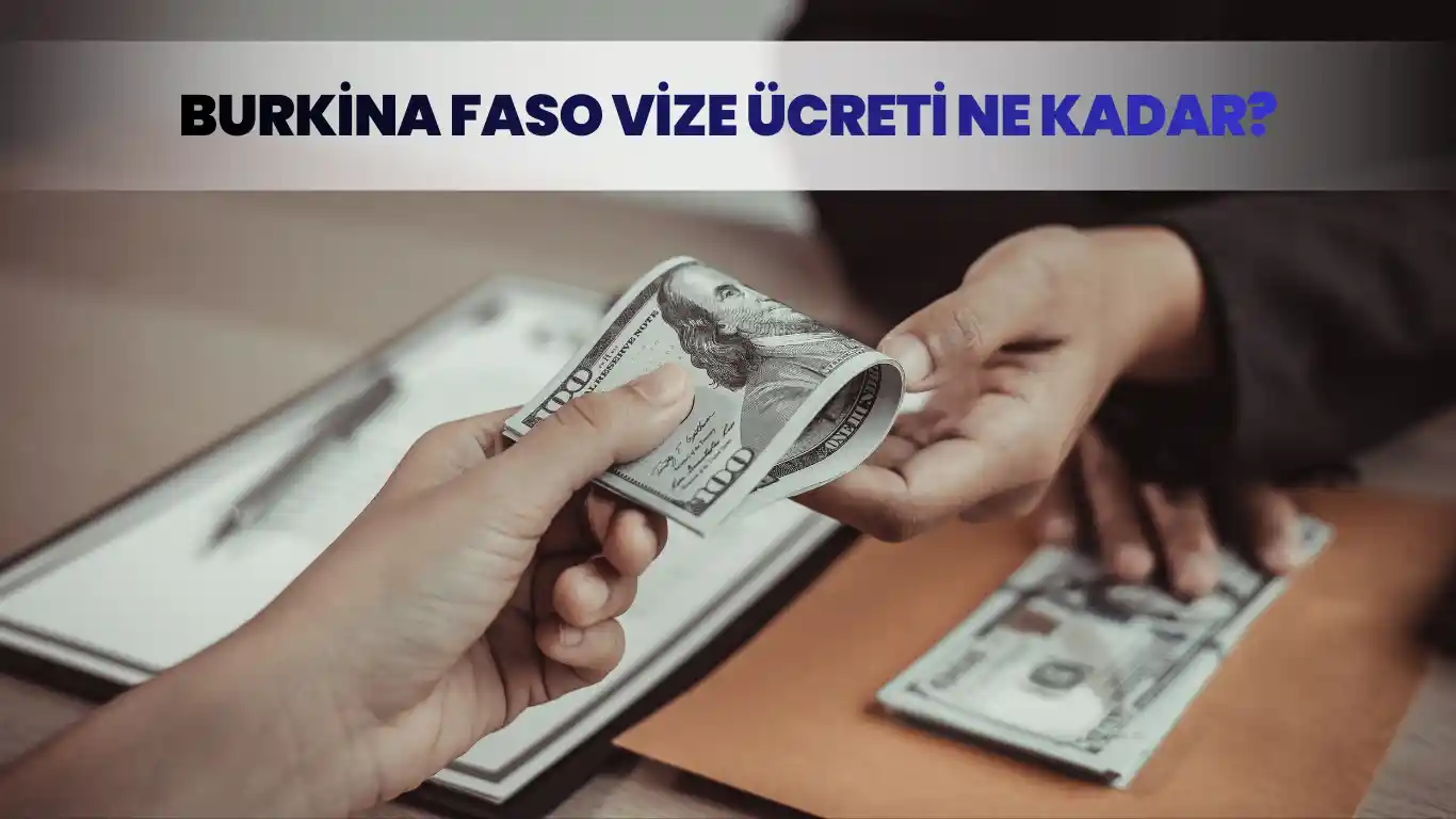 Vize ücreti ödemesini simgeleyen, dolar banknotu alışverişi yapan iki kişi