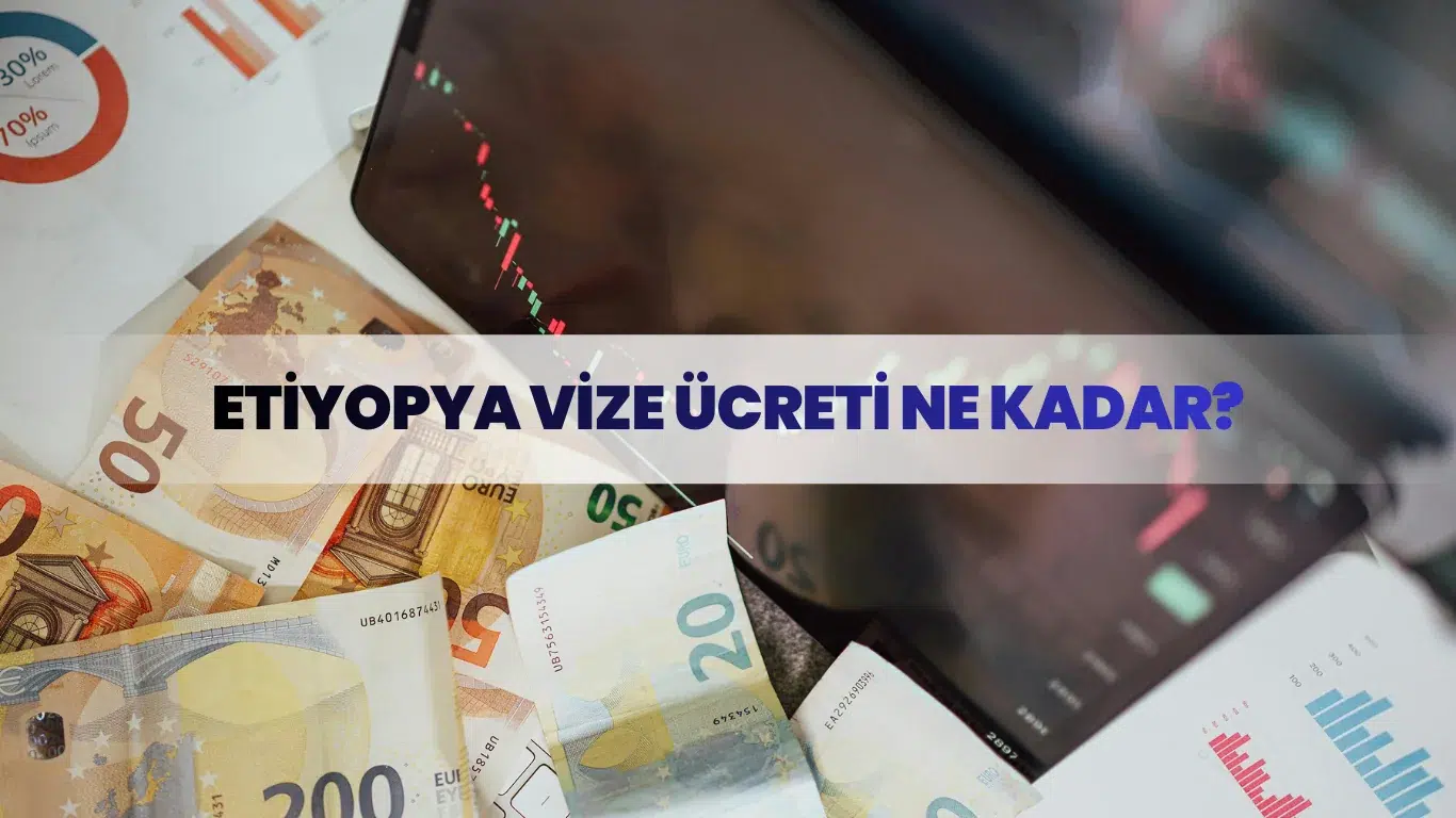 Euro banknotları, grafikler ve tablet ekranı – Etiyopya vize ücreti ne kadar?