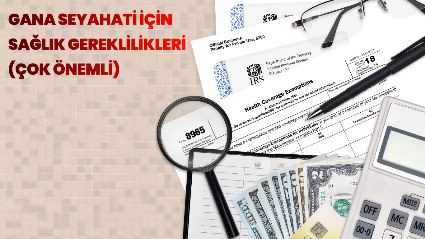 Gana seyahati öncesi sağlık belgeleri, formlar ve mali dökümanlar ile ilgili görsel